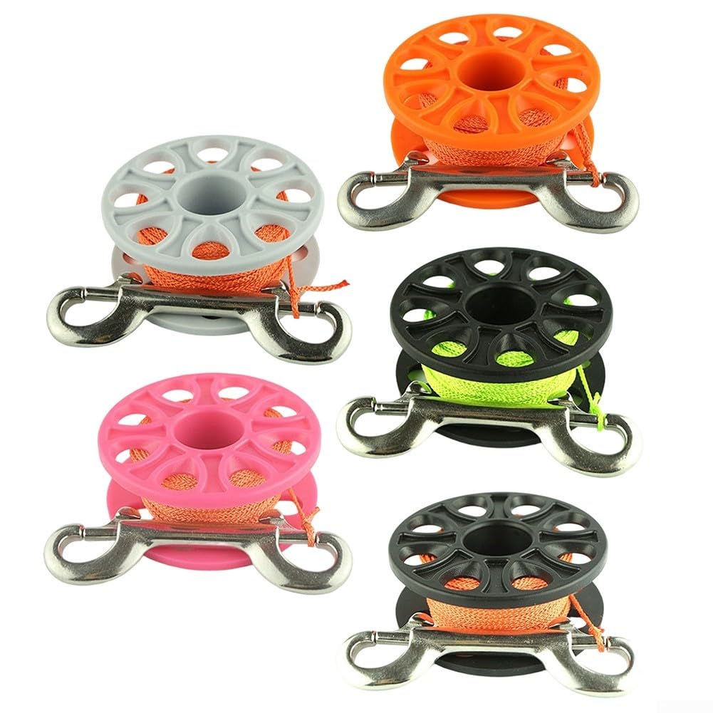 59Feet Scuba Diving Reel, Spearfishing Reel, Scuba Diving Spool 18M High Strength Nylon Line With Double Head Buckle For Underwater Scuba Diving, Scuba Accessories(E)