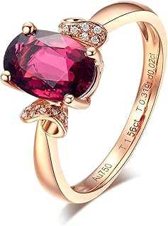 Mujer Hombre Unisex 18k oro rojo 18 quilates (750) talla ovalada rojo turmalina