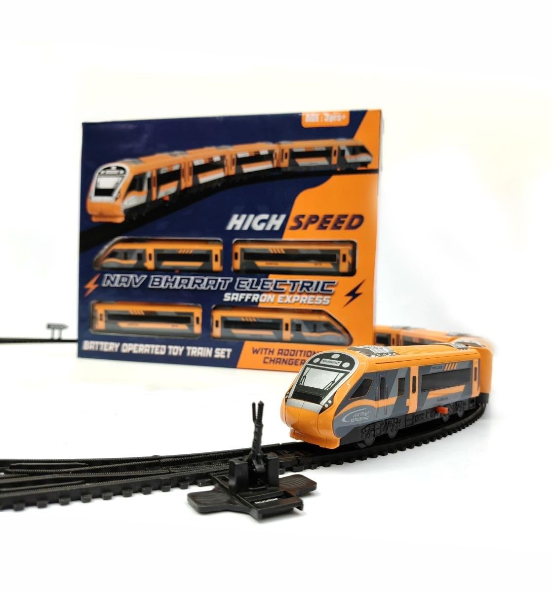 Amisha Gift Gallery Toy Train Vande Bharat Bullet Train Set for Kids – Big Size Battery Operated Electric Locomotive Toy with Interlocking Railway Tracks, Coaches, Track Changer – Indian Model Train - Image 8 thumbnail