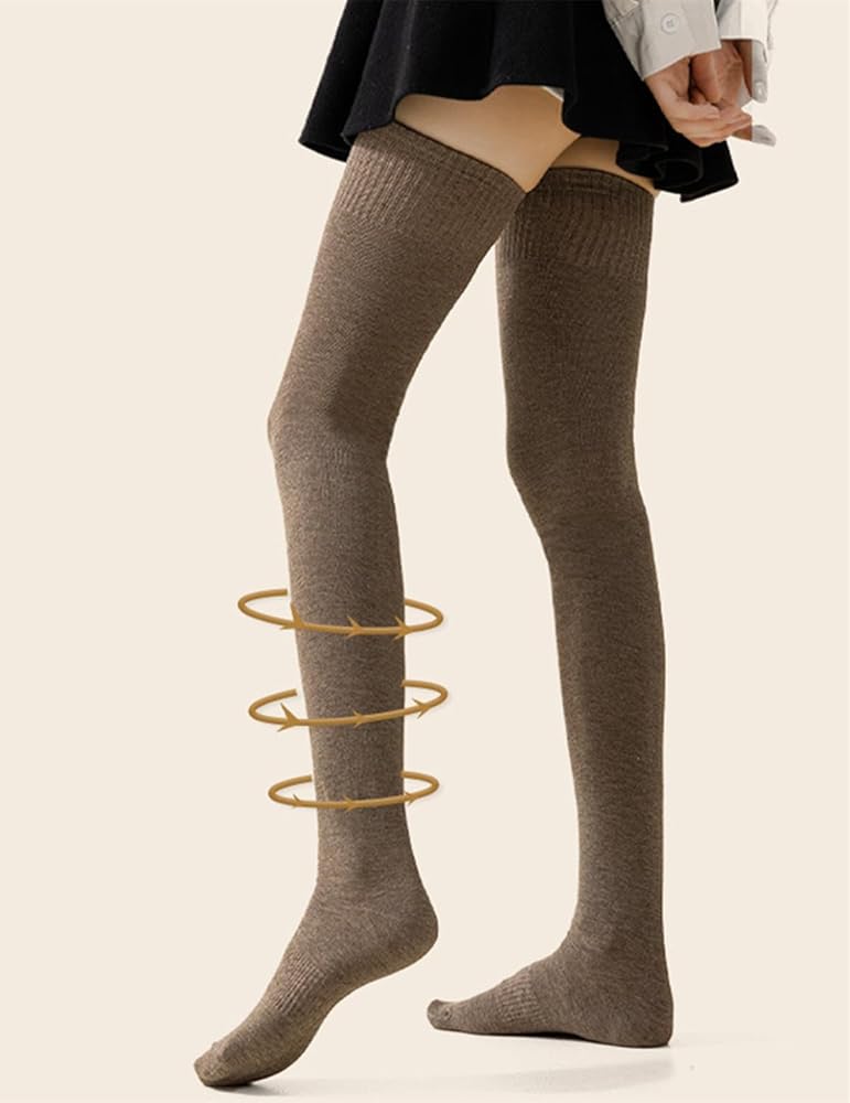 Calze Alla Coscia Extra Lunghe Per Donna - Calze Sopra Il Ginocchio In Cotone E Spandex - Foto 9
