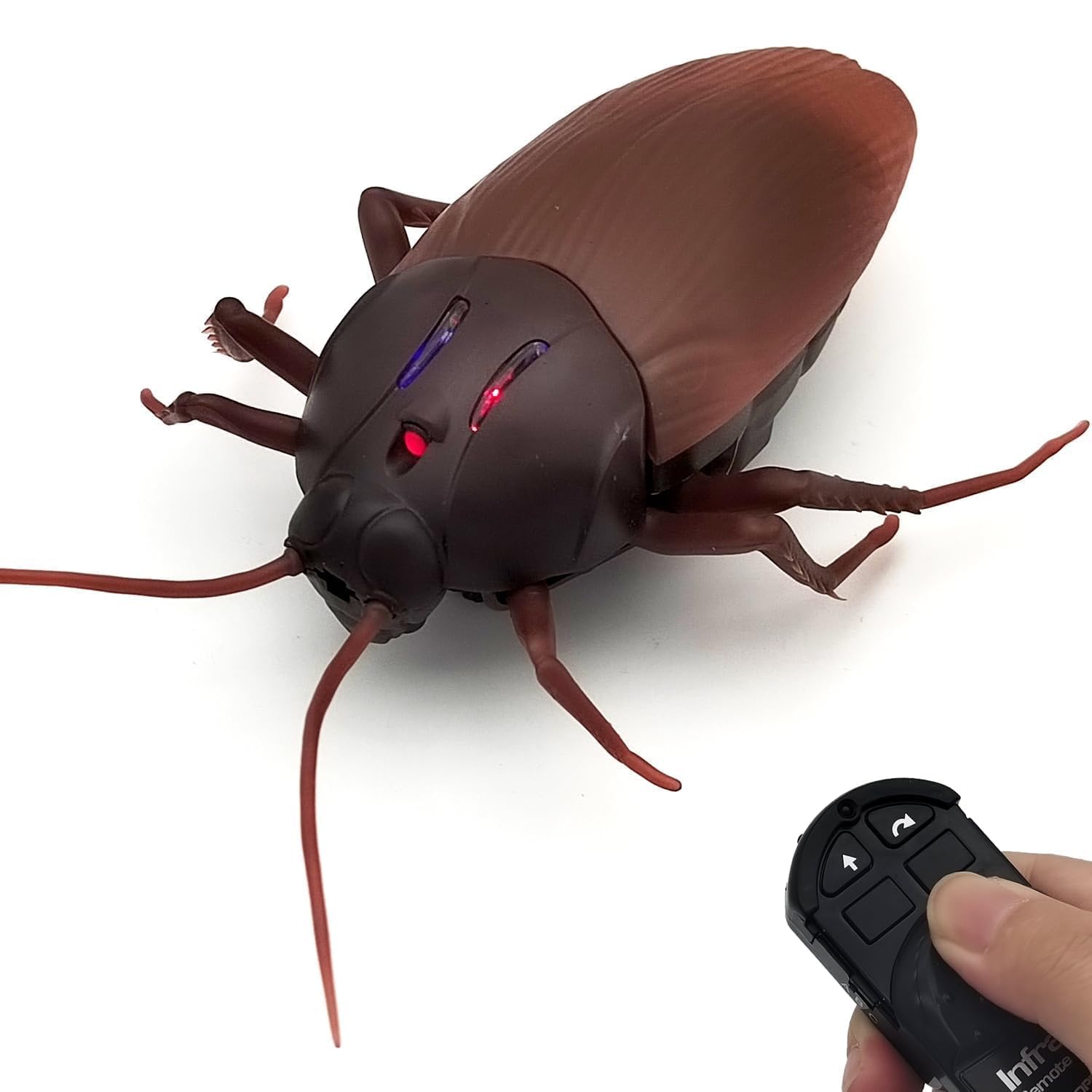 Remote Control Cockroach Toy for Kids & Adults | Realistic RC Giant Roach with Infrared Remote, Glowing Eyes & Crawling Action | Fake Cockroach Prank Toy for Halloween, April Fools & Party Fun-picture-19