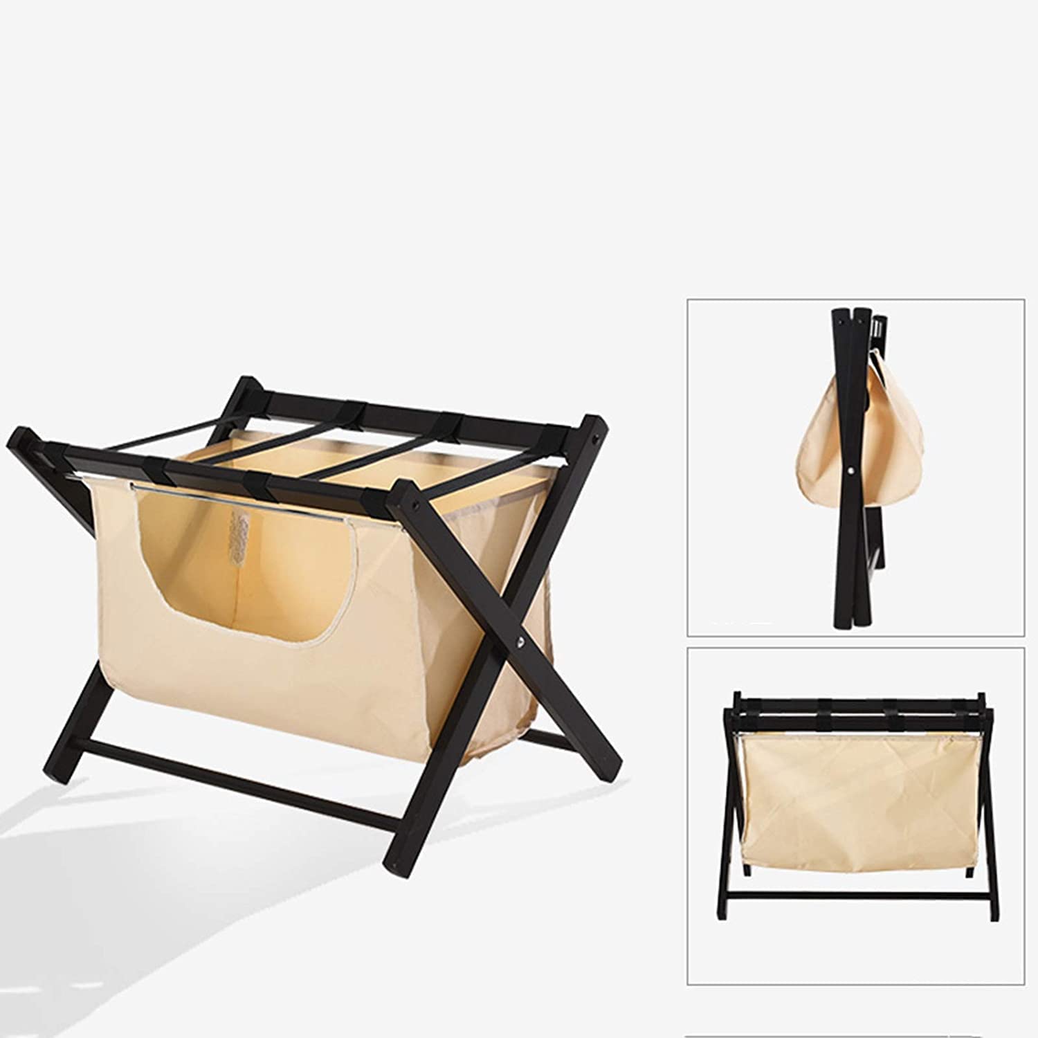 Portaequipajes para habitación de huéspedes, Soporte Plegable para Maleta, portaequipajes, portaequipajes para Ropa, bastidores de Almacenamiento de Madera Maciza para Habitaciones de Hotel