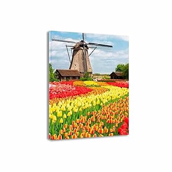 Amazon.co.jp: 風車の風景ウォールアート「オランダの風車」を