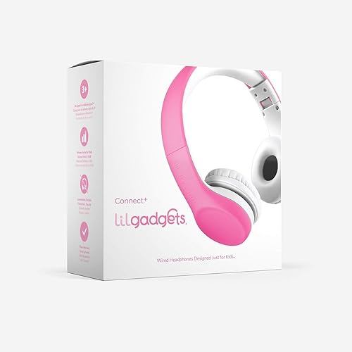Miniatura 7 de LilGadgets Connect - Auriculares para niños de primera calidad con micrófono auriculares para la escuela auriculares plegables para niños color rosa