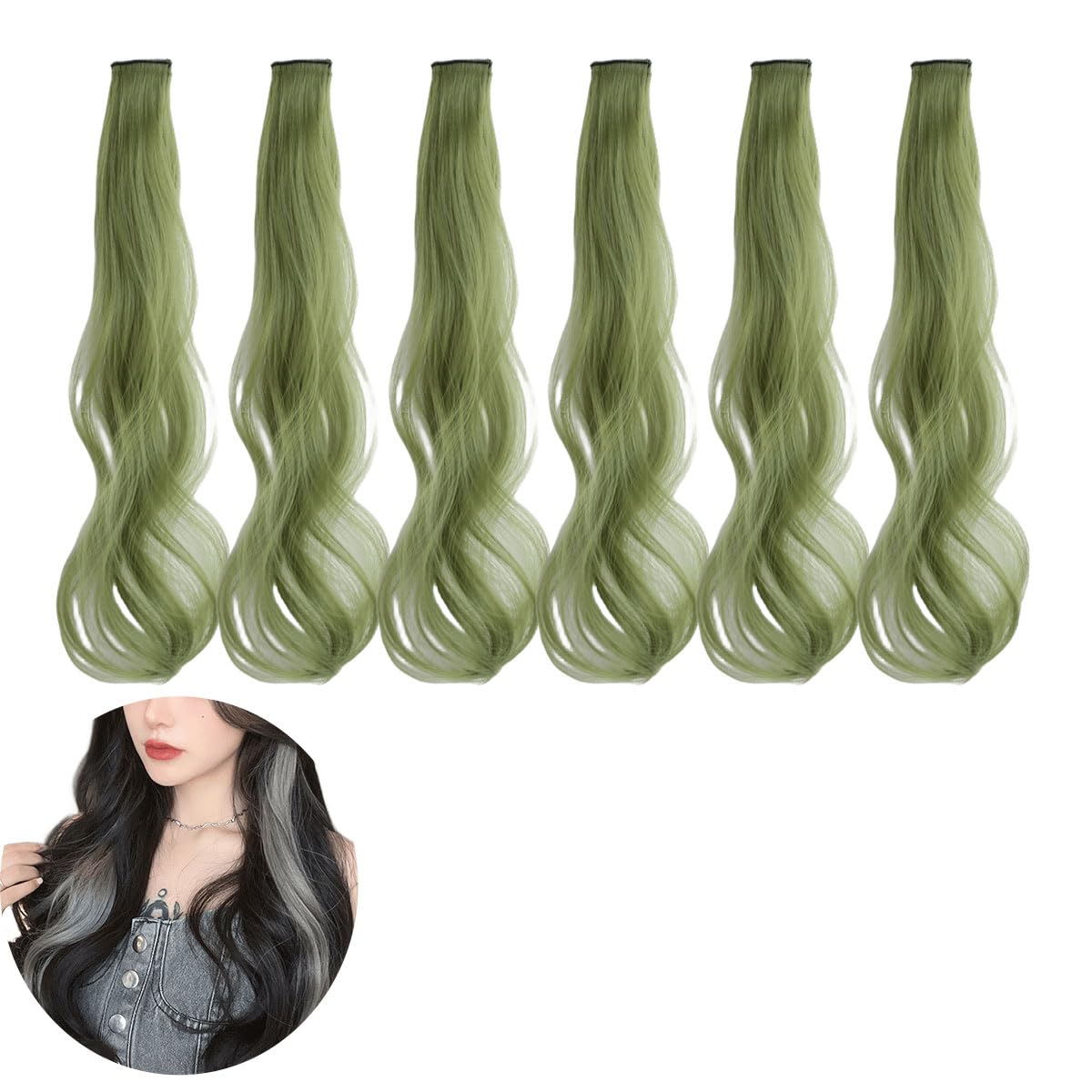 Hair Extensions Clip in Hairpieces Straight Long Heat Resistant Synthetic Hair Accessories for Girls Women Party Decor 0112