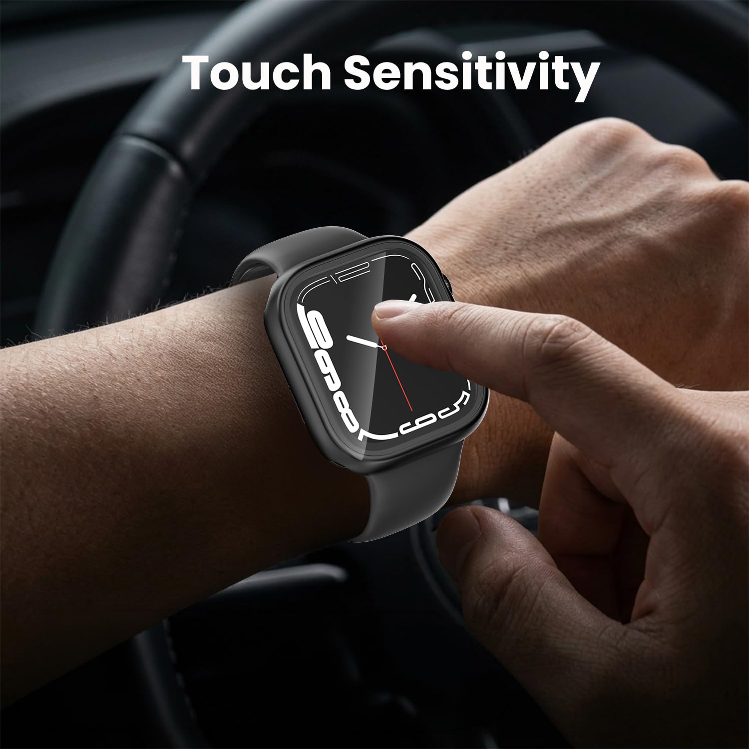 YIJDACASE Coque étanche 3 en 1 IP67 pour Apple Watch Series 4/5/6/SE 44 mm avec protection d'écran en verre trempé 【Protection complète à 360°】 Coque fine en polycarbonate rigide compatible iWatch