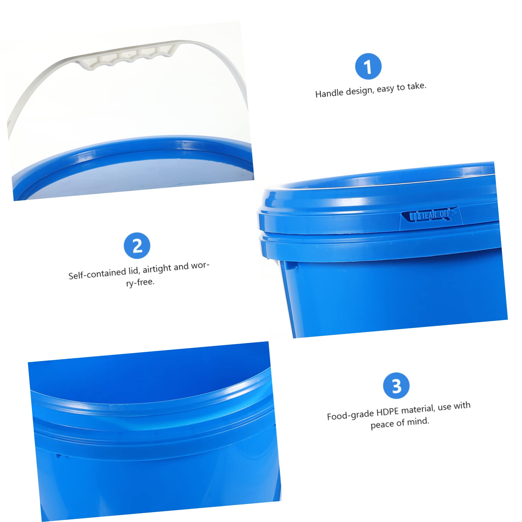 Angoily Seau de Peinture Seau Portatif avec Couvercle Couleurs Récipient de Rangement Pratique