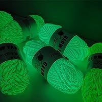 Vista 5 de Cordón de macramé luminoso, cuerda de tejer bohemia para manualidades, 0.118 pulgadas que brilla en la oscuridad, para tejer árbol de Navidad