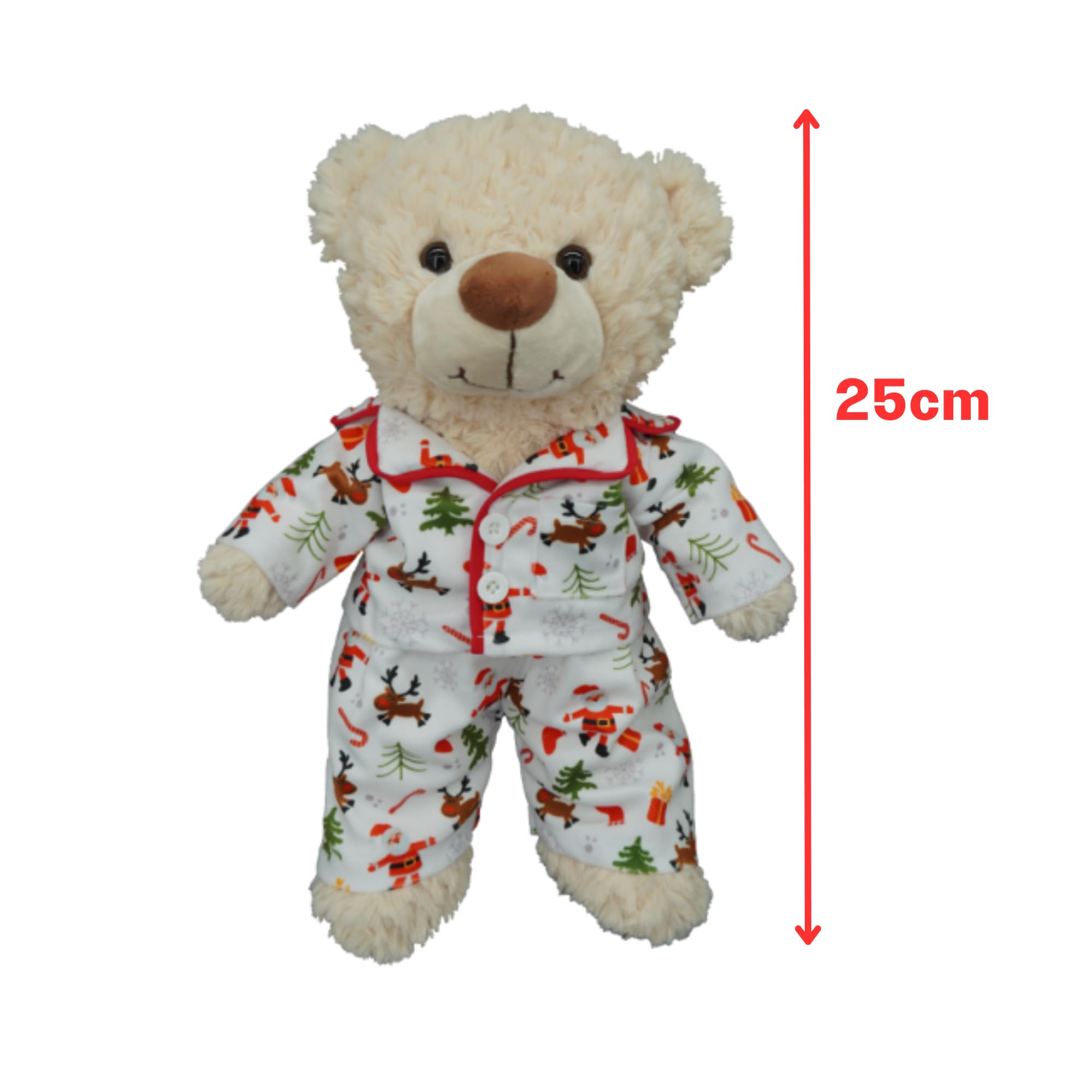 Pijama blanco de Papá Noel, 25 cm, ropa de oso de peluche