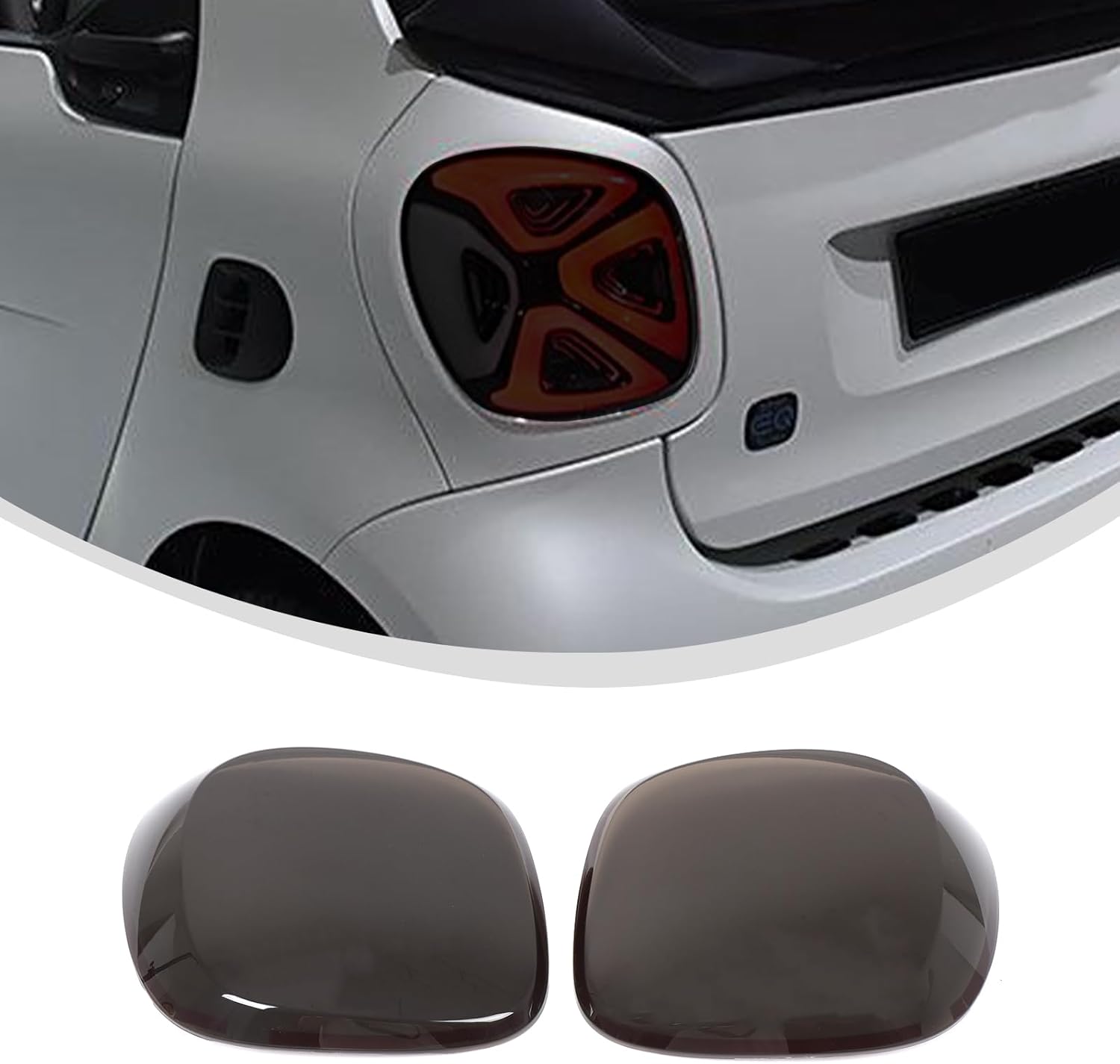 HAPPYHORSE Car Rear Tail Light Cover Compatible with Mercedes-Benz Smart 2009-2019，ABS Smoked Taillight Shell Trim Cover，Rear Tail lamp Cover Protection Decorative Accessories (2016-2019)