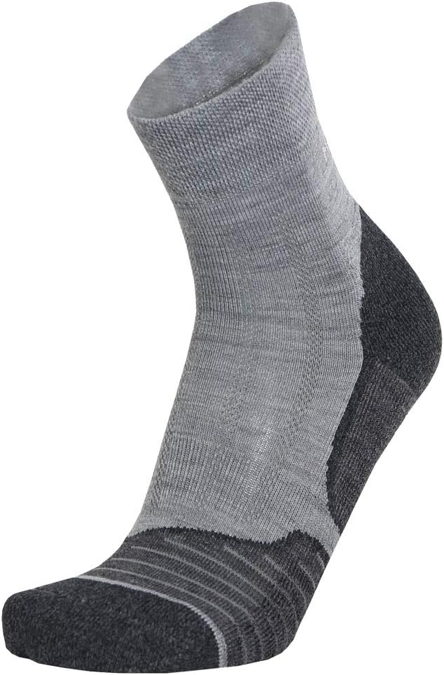 Meindl Men's MT3 Lightweight Merino Wool Micro Crew Socks | Hiking | Trail | Walking | Made in Italy, Charcoal