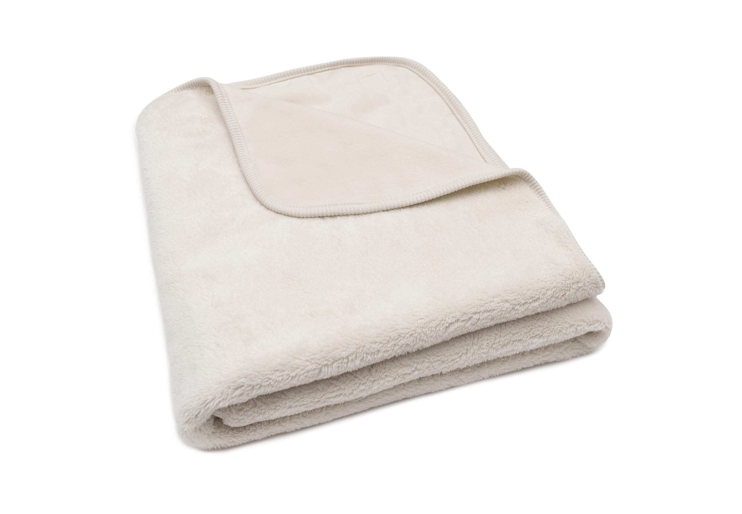 Jollein Manta para bebé Basic - Jersey/Sherpa - Oatmeal - 100x150cm - 100% Algodón - para Cuna - 1.0 TOG - Certificación Oeko-Tex