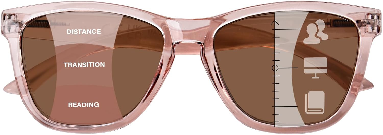 ZESAKER Progressive Reading Sunglasses for Women and Men Spring Hinges Multifocal Readers Sunglasses UV400 Protection