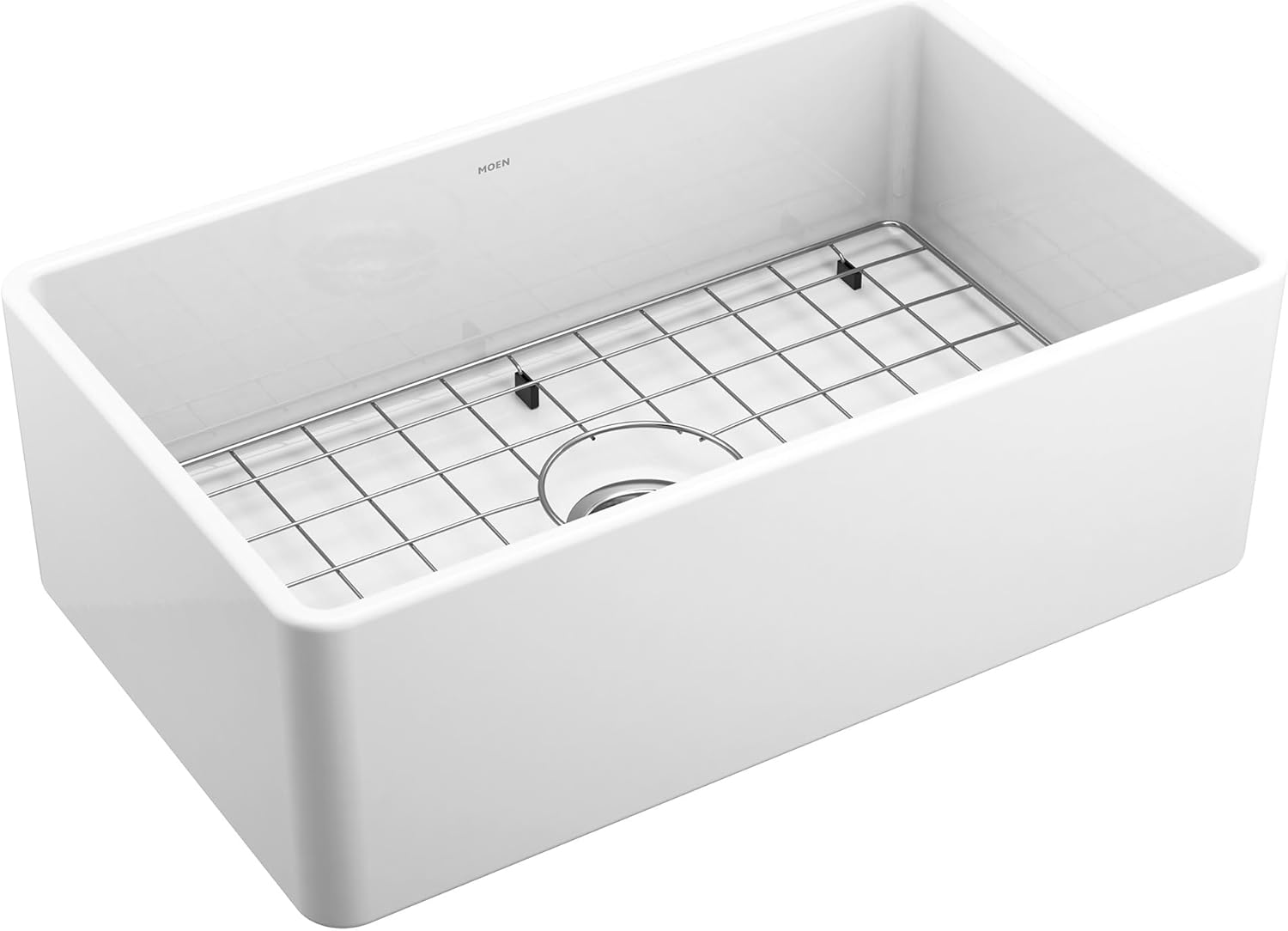 Moen FC301810 Apron-Front Fireclay Single Bowl Undermount Kitchen Sink, 30", White