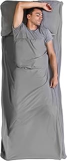 Sleeping Bag Liner - Camping & Travel Sheets for Adults - Sleeping Sack & Sheets for Backpacking, Hotel, Hostels & Traveling - Ultra Lightweight Single/Double Sleep Sack - Comfortable Sleep Liners