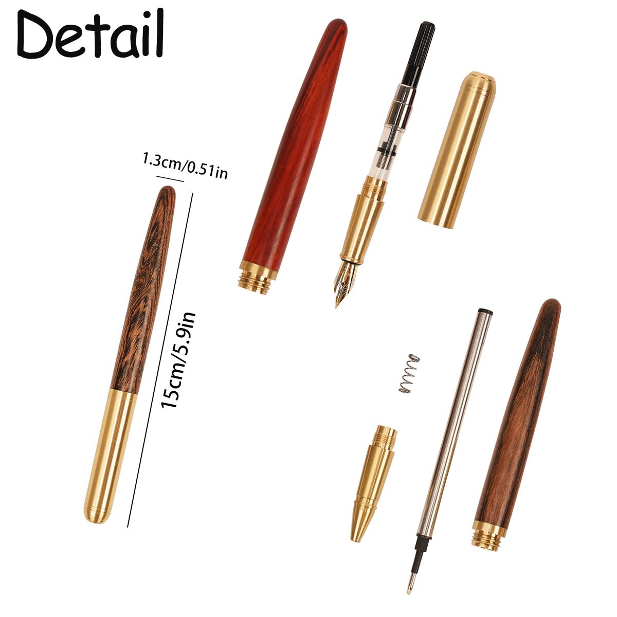 Handgefertigte Holz-Füllfederhalter Im Retro-Design – Set Mit 3 Stiften In Geschenkbox – Elegant & Einzigartig