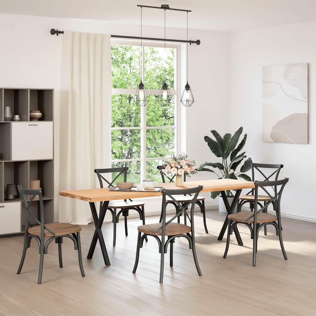 Gambe Tavolo Pranzo a Forma X 2 pz Nero 57x(72-73) cm Acciaio,Gambe per Mobili,Gambe da caffè Struttura per Tavolo Piedini Gambe Scrivania-4012912