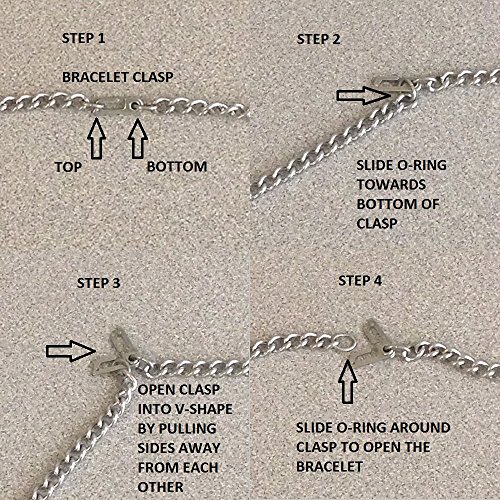 Plain ID Bracelet IDB-01SH - with Sister Hook Clasp - Stainless Steel - Personalized Engraving - Customized Bracelet Length - Child, Youth or Adult2