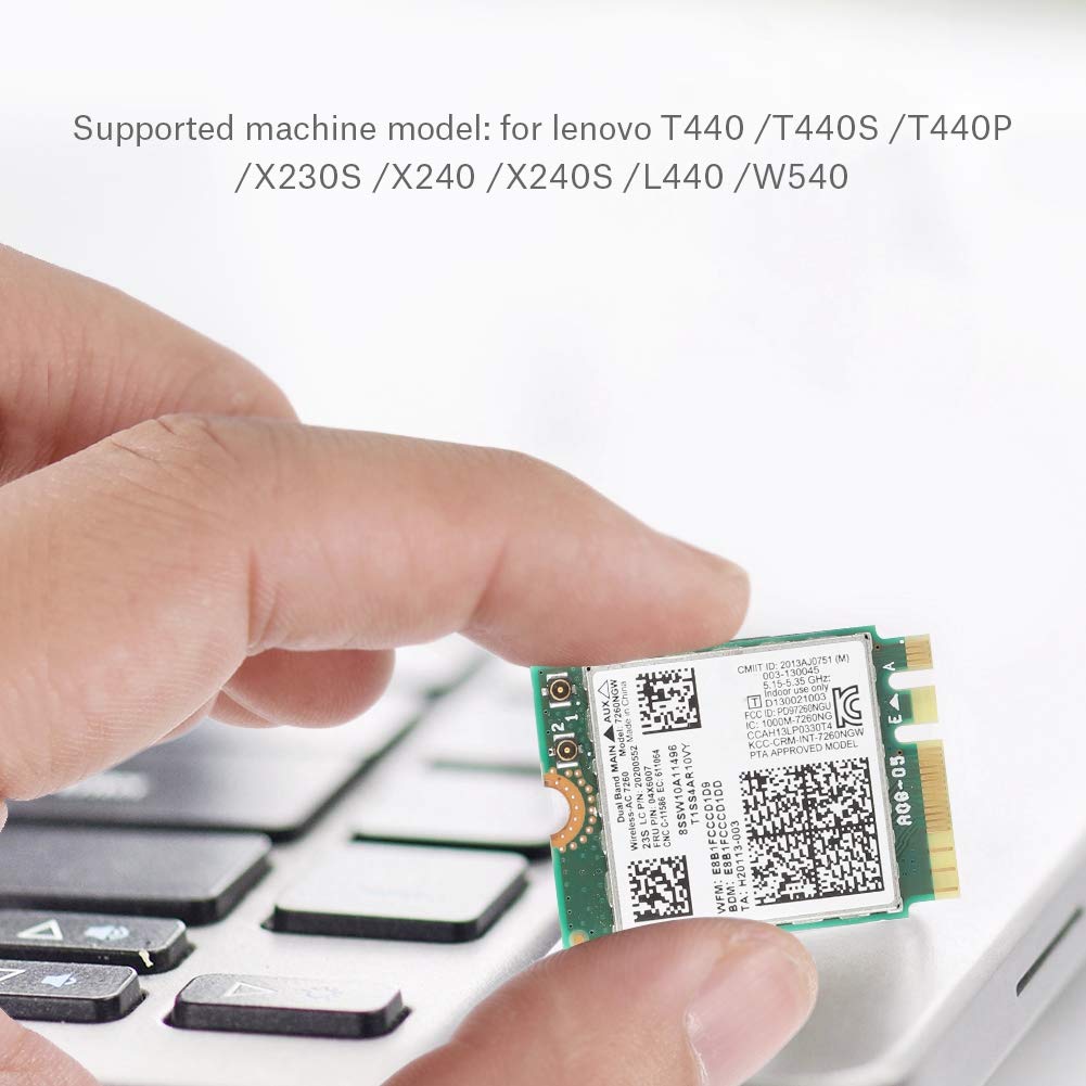 Bezprzewodowa karta sieciowa o podwójnej częstotliwości, interfejs NGFF/M2, protokół wsparcia 802.11AC, dwuzakresowa przenośna karta sieciowa 867 Mb/s do 7260 AC