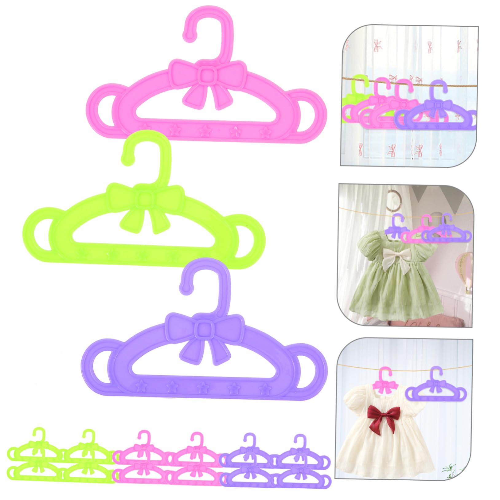 POPETPOP 15 Unidades Perchas de Ropa Muñecas de 18 Pulgadas Accesorios para Muñecas de Niñas Perchas para Vestidos de Obsequios como Navidad y Año
