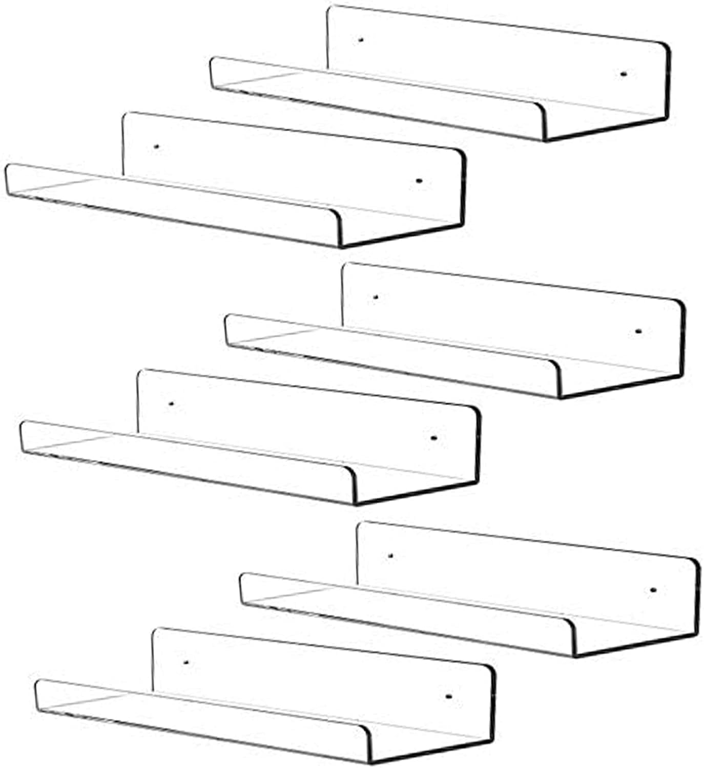 GLOOMALL Clear Acrylic Shelves 15 Inch Invisible Floating