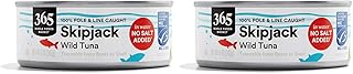 365 by Whole Foods Market, Unsalted Skipjack Tuna in Water, 5 Ounce (Pack of 2)