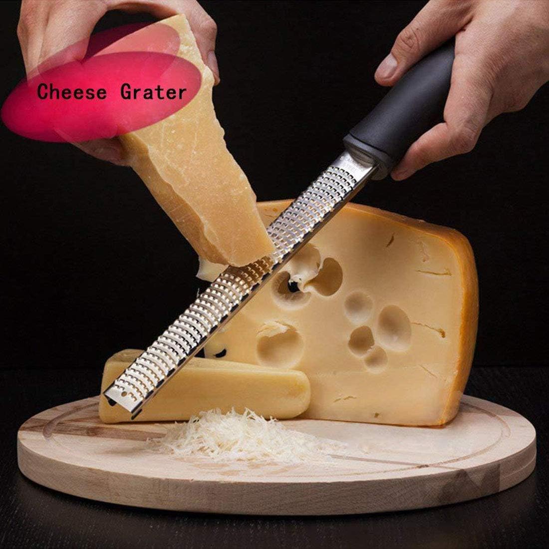 Cheese Grater Slicer Grater Lemon Grater Grater Fruit Scraper Peeler Tool Stainless Steel-Black