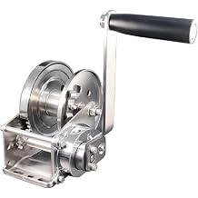 Two-Way Self-Locking Manual Winch, 304 Stainless Steel Compact Hoist, 800LB/350KG-2600LB/1100KG, Rust-Resistant, Heavy-Duty Trailer, Towing,Yacht, Dinghy1200lb,Single-Winch