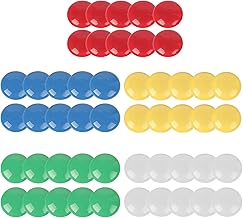 Magnet Diameter: 1.2 inches (3 cm) (100 pieces) 5 colors (red, blue, yellow, green, white) x 20 pieces