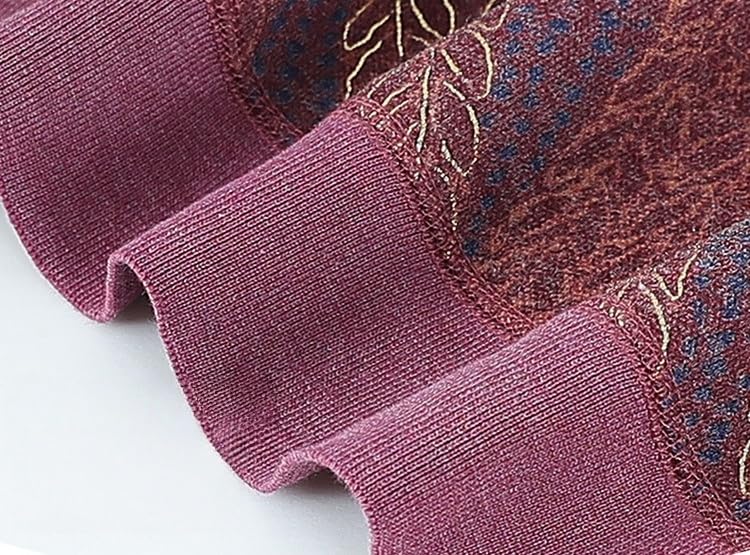 Generico Cardigan Lavorato A Maglia per Anziani E di Mezza età, Maglione Lavorato A Maglia Foderato in Pile, Girocollo, Nonna, Morbido E Caldo, con Foglie Jacquard, Top Casual per L'Autunno E L'Inv