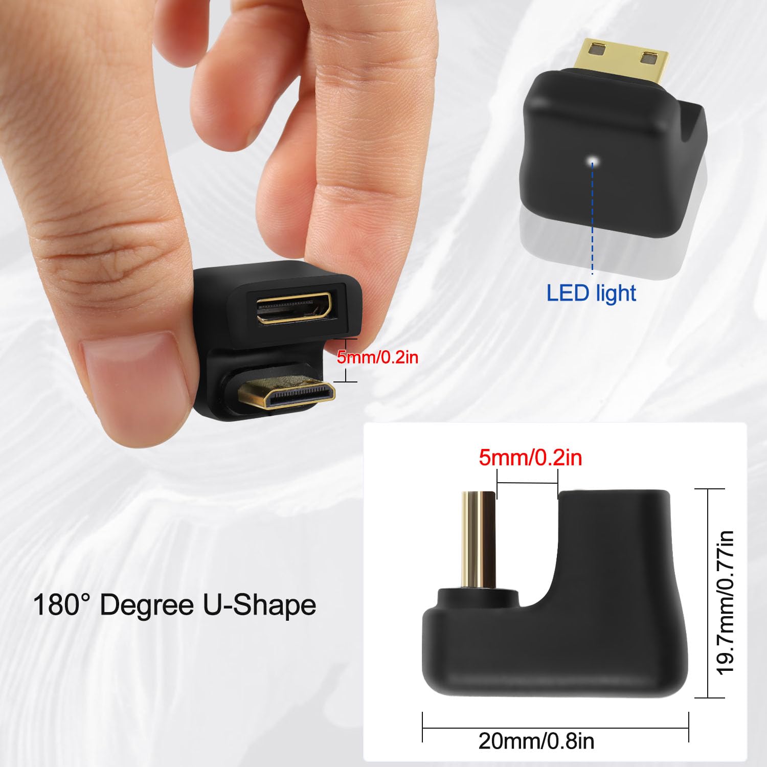QIANRENON Adattatore HDMI a Mini HDMI 8K accoppiatore UHD2.1 HDMI