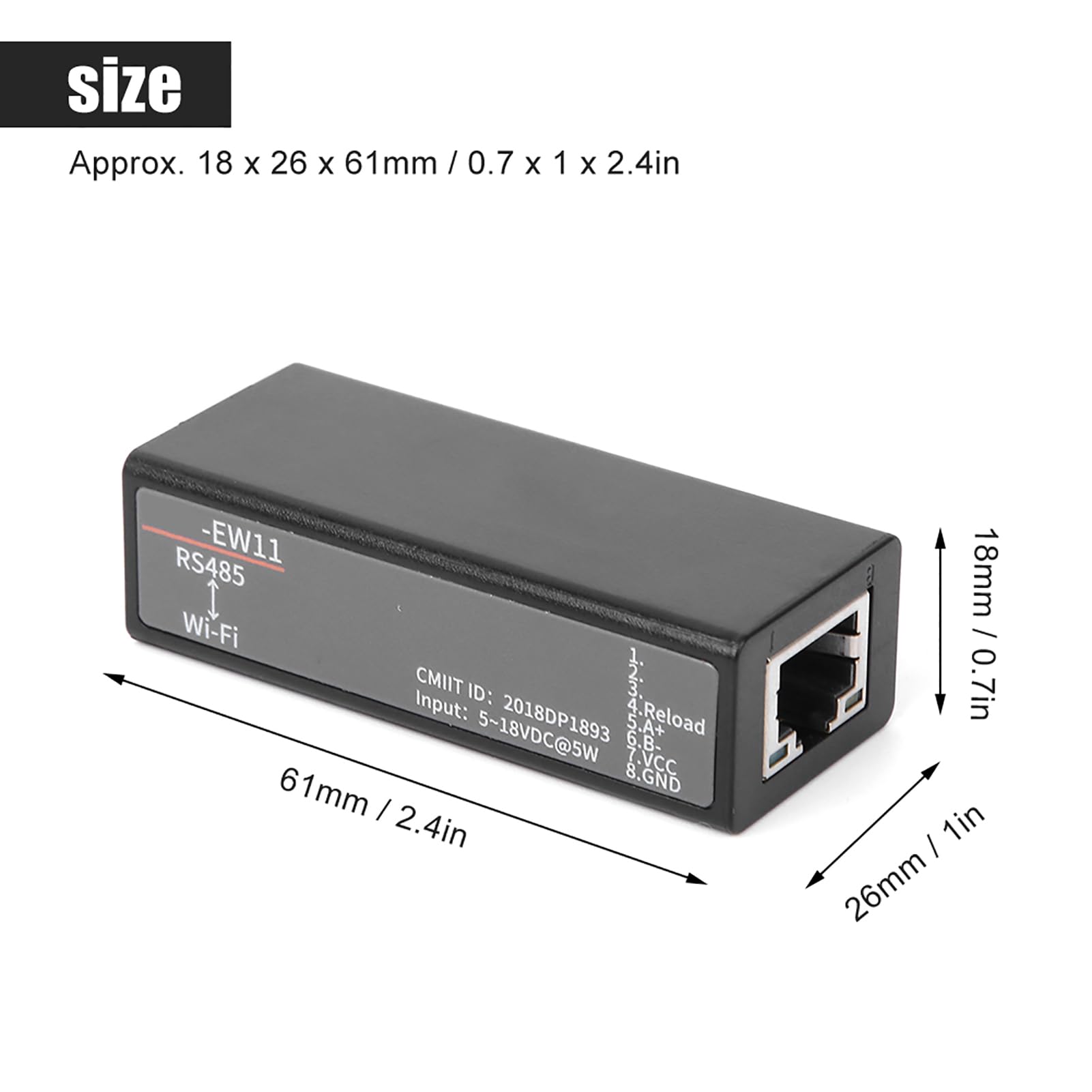 Servidor Serie a WIFI con Antena Incorporada, Módulo de Comunicación Inalámbrica Servidor de Dispositivo Serie con Interfaz RJ45, Servidor Serie Ethernet para Profesionales