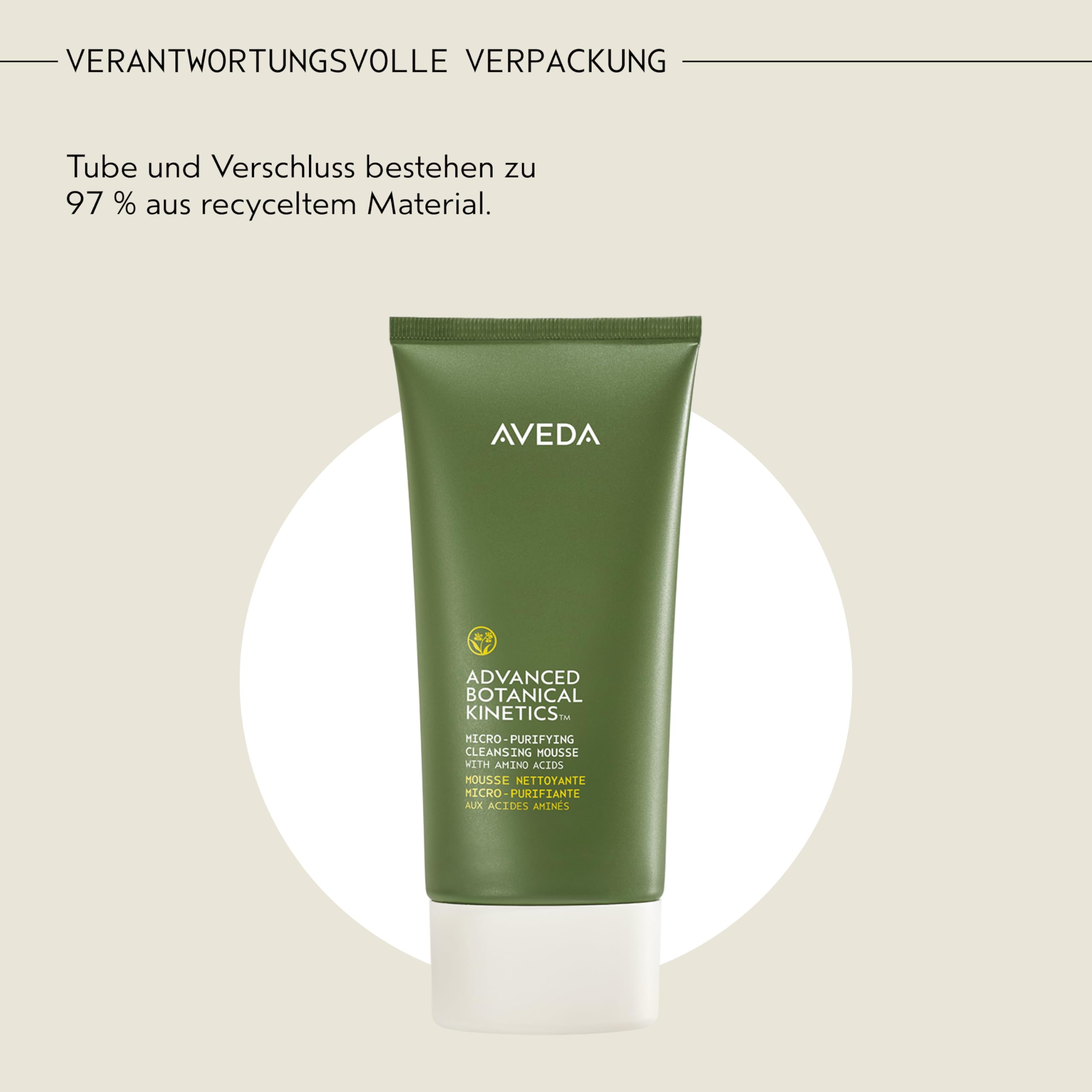 Aveda Botanical Kinetics™ Micro-Purifying Cleansing Mousse | Creme-zu-Schaum Gesichtsreiniger | Entfernt Make-up, Öl & Unreinheiten | 150 ml