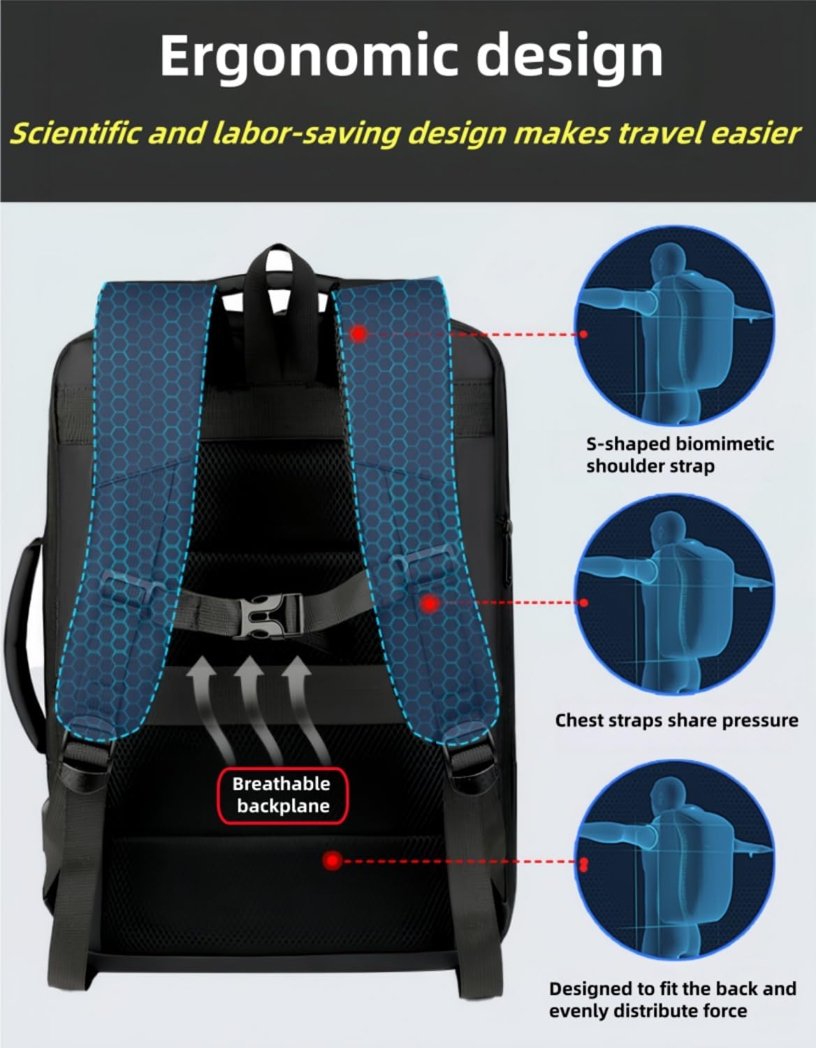 Business & Travel Laptop Backpack, Expandable Laptop Backpack, College Laptop Bag, Carry on backpack,With USB Charging Port, Water Resistant, Men Women (01#Black)