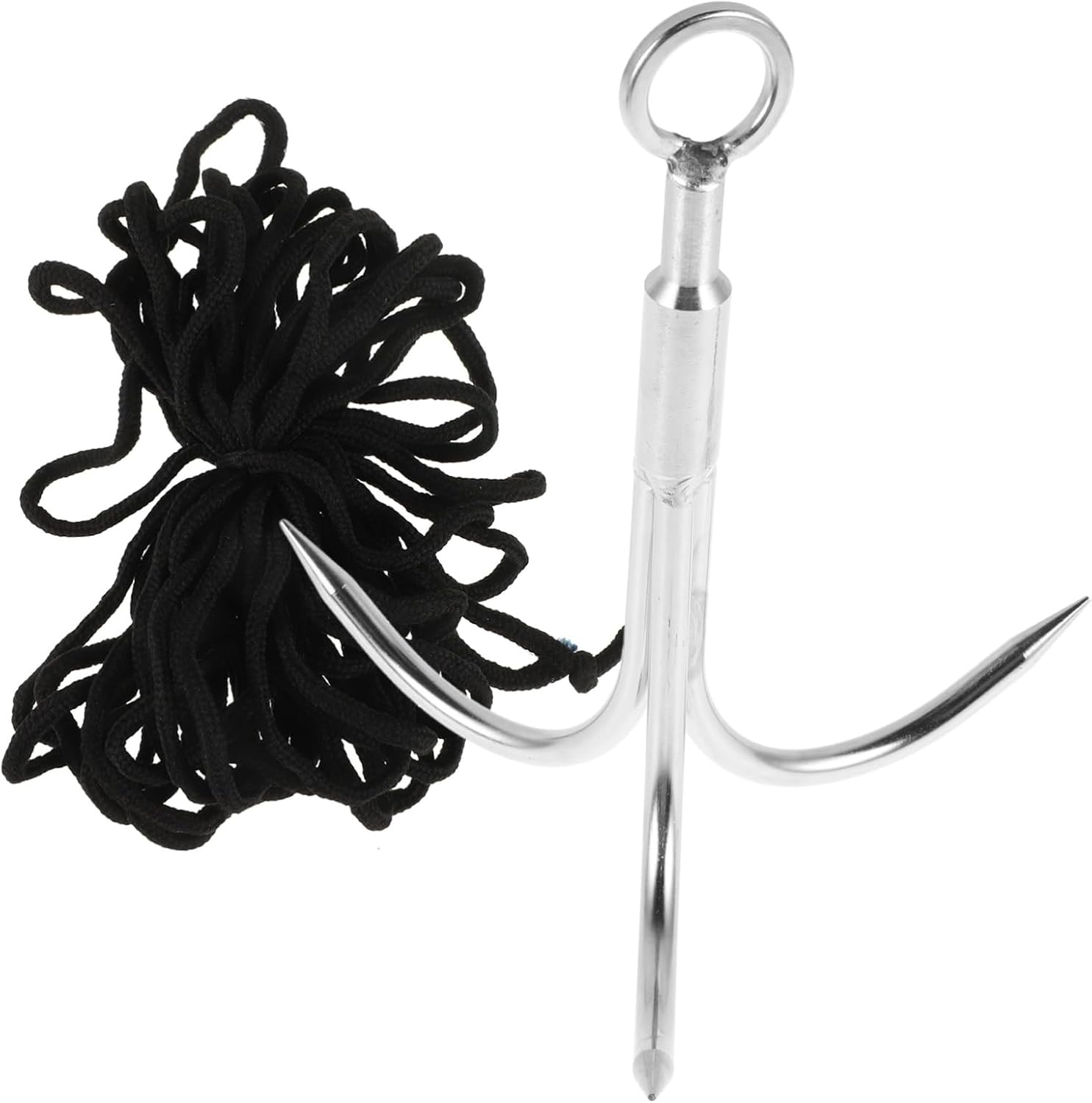HANABASS Stainless Steel Claw Hook for Outdoor Climbing Durable Grappling Tool for Fishing and Camping Heavy Duty Hook with for Adventurers Rope Included Random Color