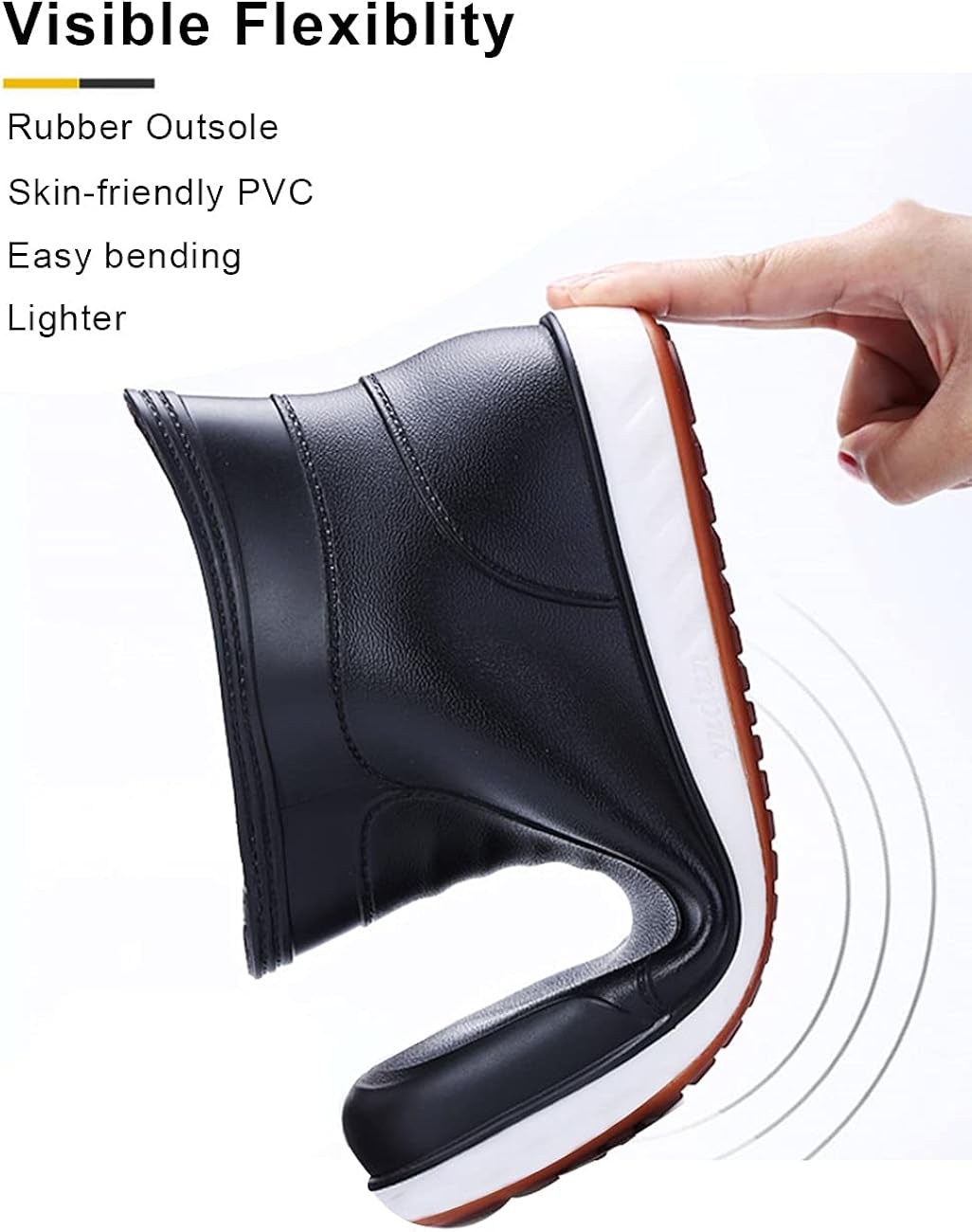 Miniatura 5 de Waterproof Rain Boots, Shock absorbing soft insole,Garden rain Shoes with Rubber Insulated Outsole, Anti Slip Resistant Booties for fishing,Outdoor,