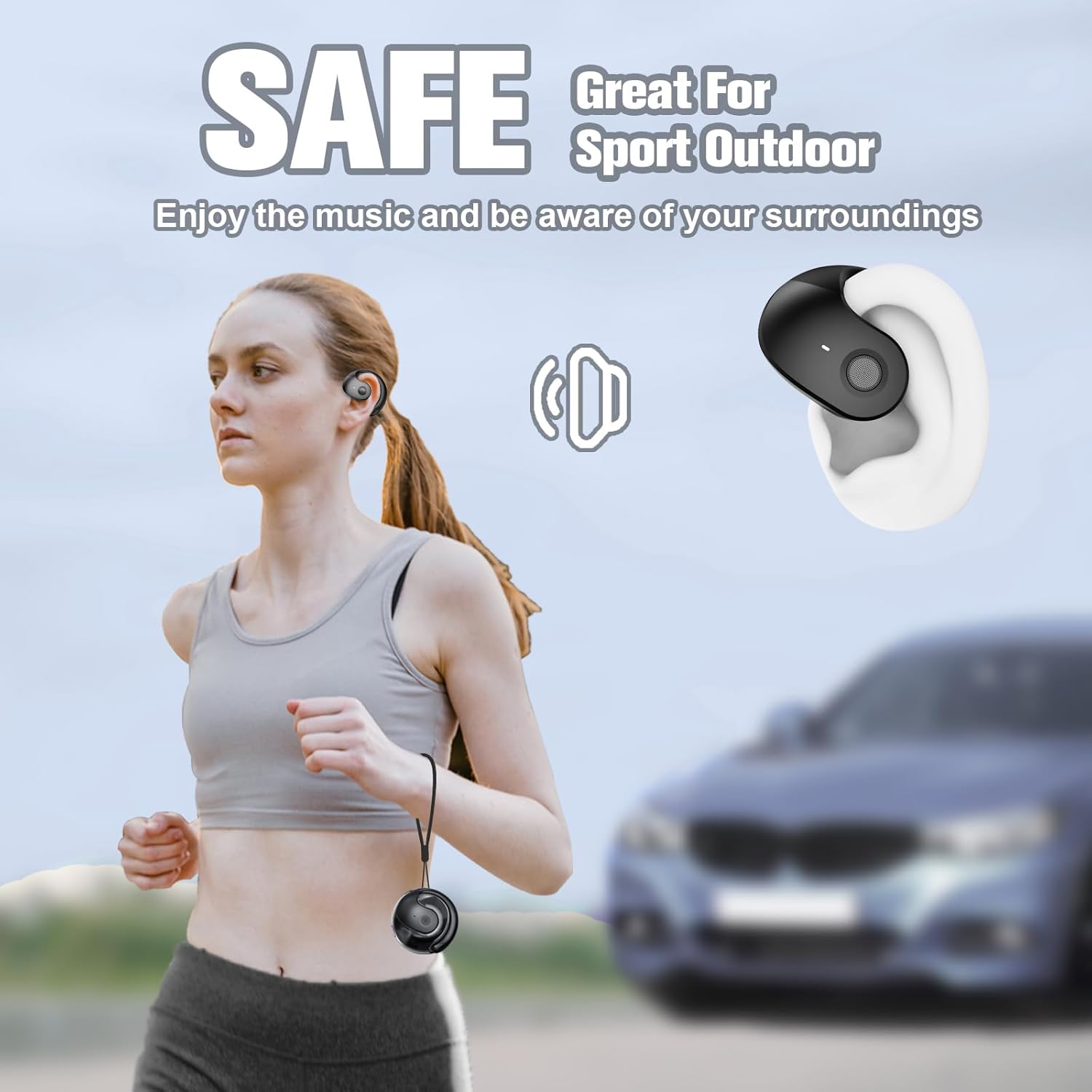 Image showing the charging case and headphones with an overlay indicating 4 hours of single charge and 24 hours with charging case.