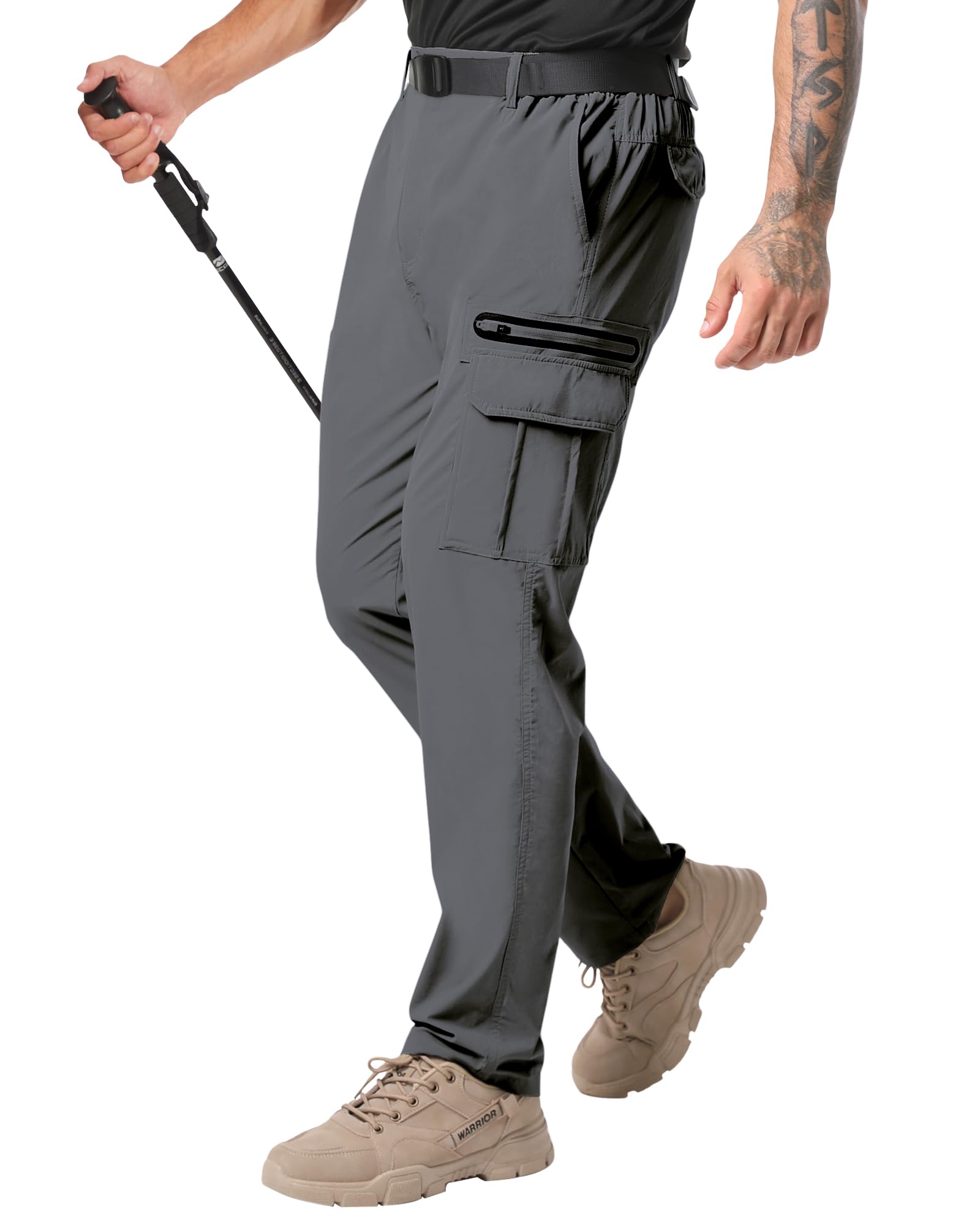 NATUVENIX Hiking Pants Men Lightweight Mens Travel Pants Quick Dry Cargo Work Pants for Men Water Resistant Fishing