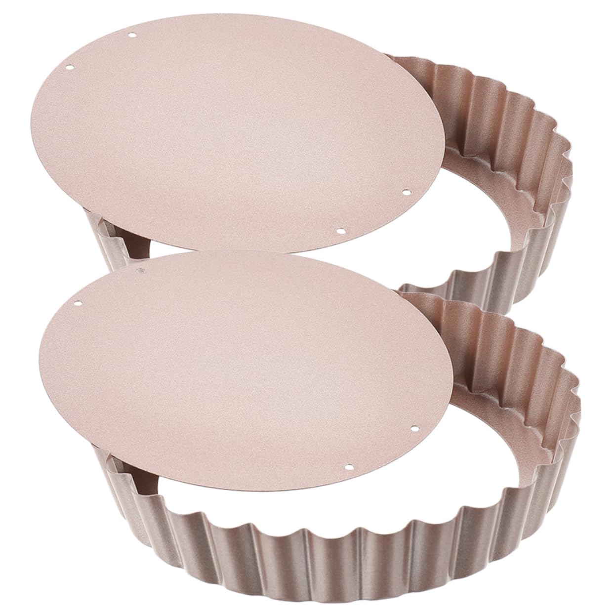 Alipis 2Pcs Non Stick Tart Pans with Removable Bottom Baking Trays for Home Bakery Use Easy Clean and Resistant for Sweet Savory