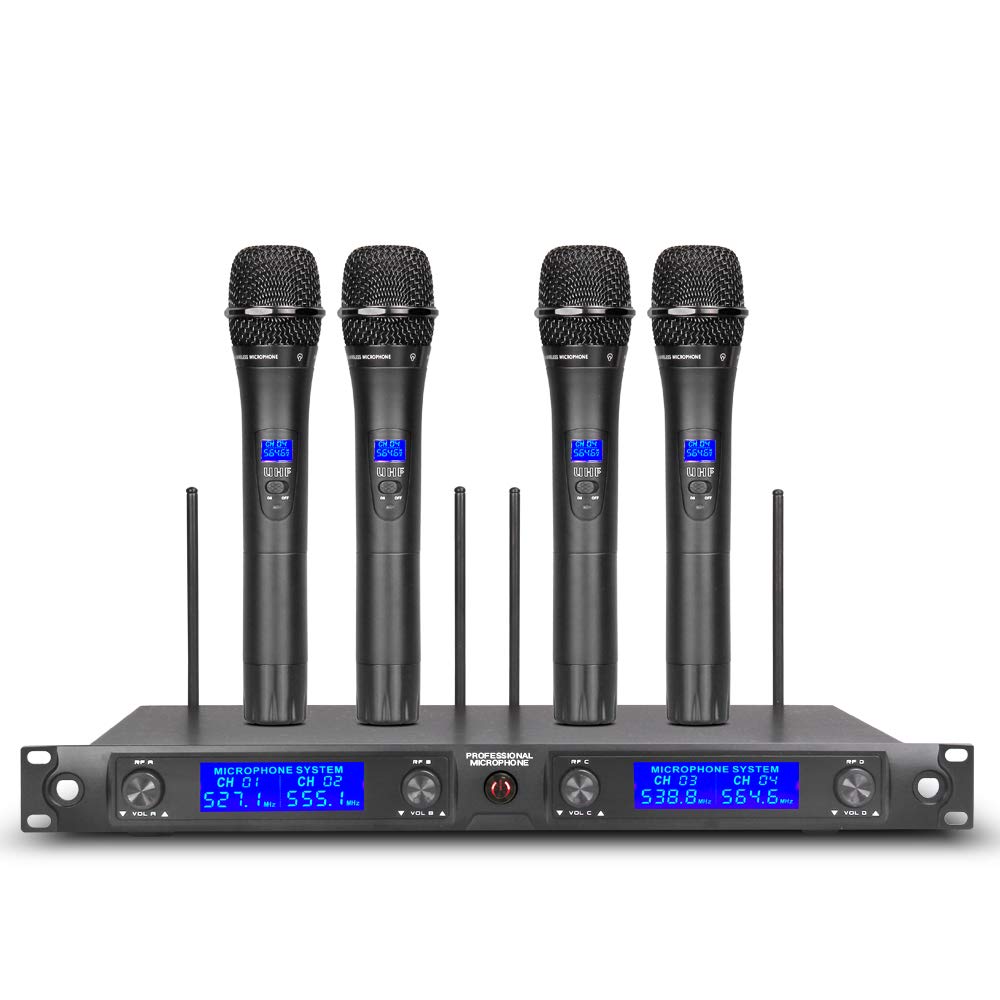Amazon.com: Wireless Microphone System UHF 4 Channels Mics 4