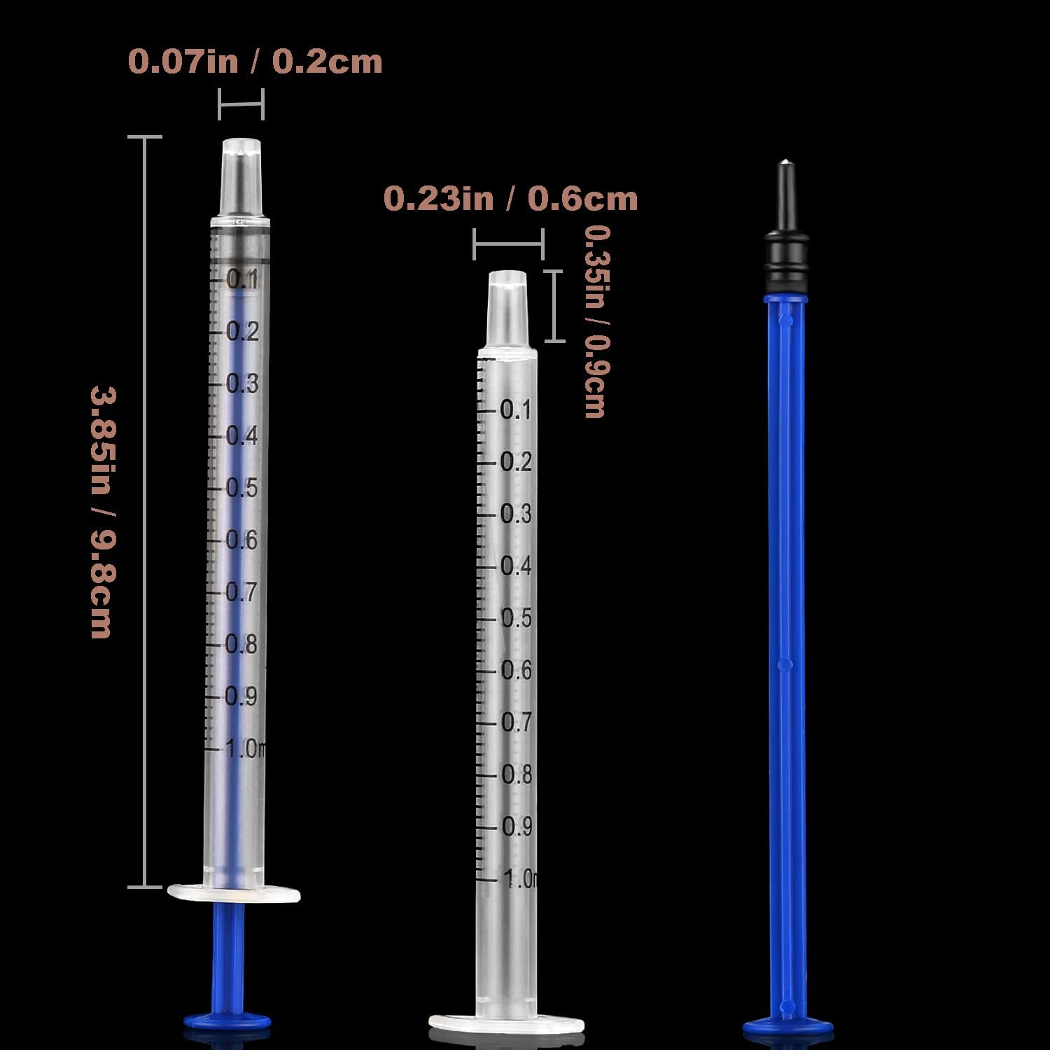 100Pack 1ml Syringes With Caps