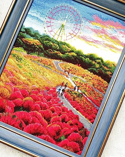 Image of RIOLIS - Hitachi Seaside Park 2130, Cross Stitch Kits 11 inch x 15 inch, Cross Stitch Kits for Beginners & Advanced, Crossstitching Kit Adult, Embroidery Counted Stitching Kit