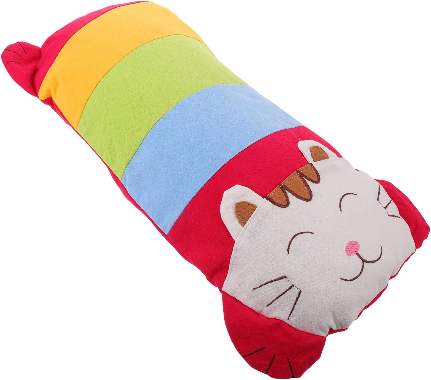 INOOMP Cartoon Cat Shaped Pillow Cover, Decorative Cotton Pillow Case Red