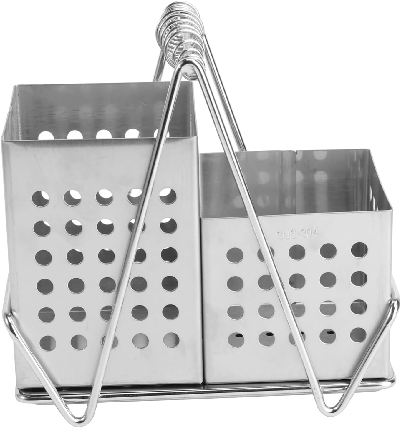 PRETYZOOM Multifunctional Stainless Steel Chopsticks Holder Utensil Storage Cylinder for Home and Restaurant Use Stylish Silver Design Drain to Keep Cutlery Dry