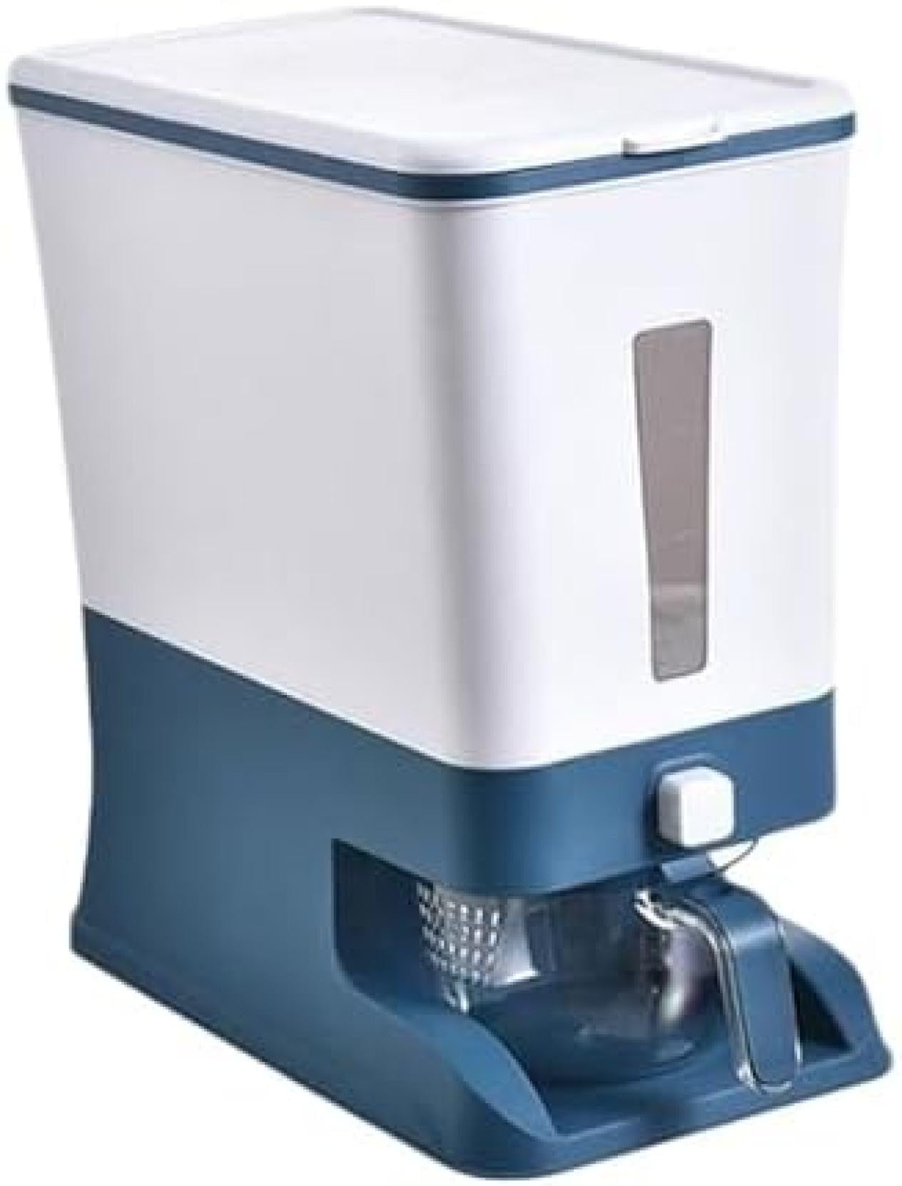 Rice bin, measuring rice bin, large capacity, rice stocker, storage, rice keeper, kitchen, rice case, stylish, rice storage container, insect-proof, moisture-proof, rice bin, measuring cup included,