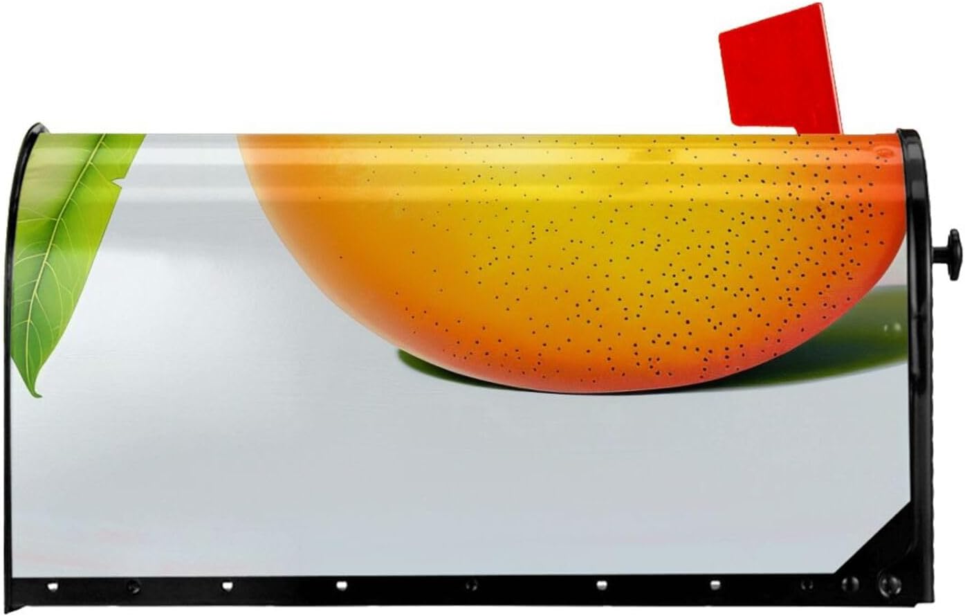 Mailbox Cover 21x18 in, Mango Print Waterproof Mailbox Covers Magnetic Post Letter Box Cover Wraps for Garden Outdoor Decor
