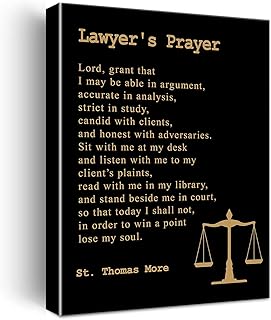 Inspirational Canvas Wall Art Motivational Lawyer's Prayer Quote Canvas Print Positive Painting Office Home Wall Decor Framed Lawyers Gift 12x15 Inch