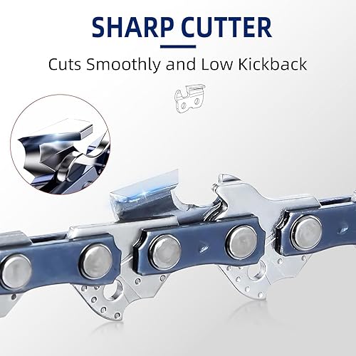 Miniatura 3 de Combo de Barra de Guía y Cadena de Motosierra de 12 Pulgadas - Paso de 38 LP, Calibre de 0.127 cm, 45 Eslabones de Transmisión, Cadena de Reemplazo