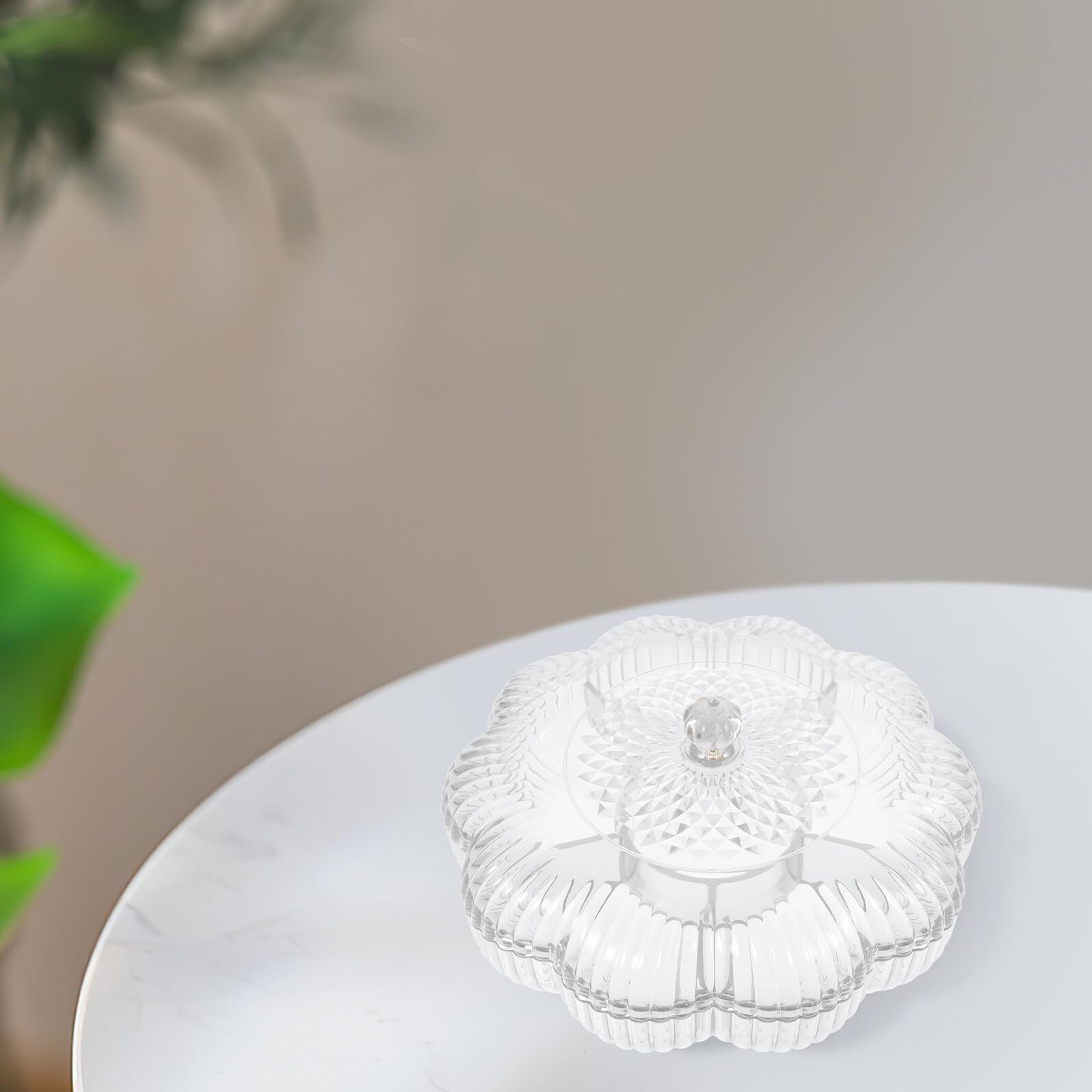 Homoyoyo Bandeja de Dulces Transparente Multifuncional Grande Compartimentos de Plástico para Snacks Hogar Fiesta y Postres
