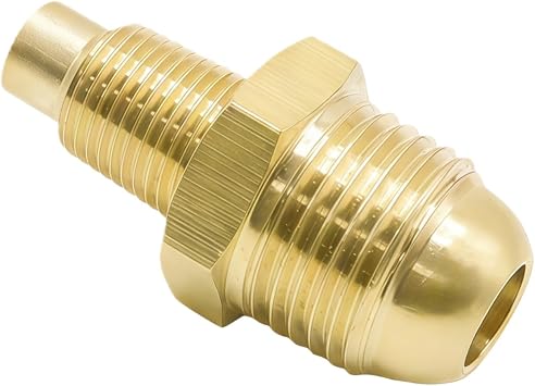 3/8" Flare x 1/8" NPT Gas Orifice Jets Nozzle,Propane Orifice Connector Brass Tube Fitting Fit for Freestanding Casting Cooking Stove Grill,Turkey Pot Cooker Fryer Parts